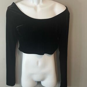 Black Velvet Mossimo Long Sleeve Crop Top
